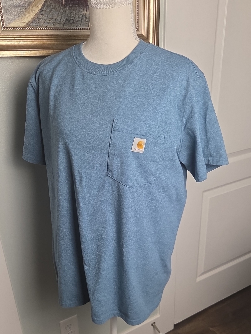 Carhartt Light Blue Short-Sleeve Pocket Tee Size Large (12-14)